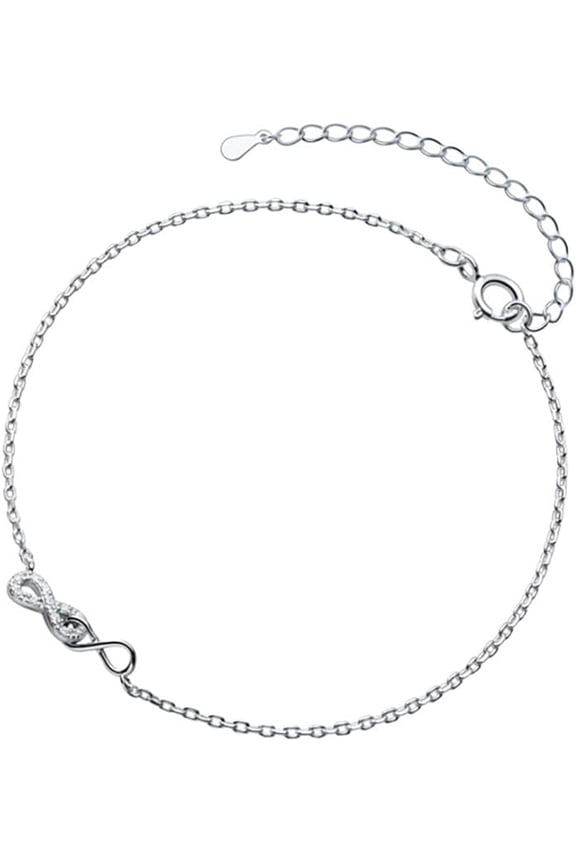 925 Sterling Silver Infinity Anklet for Women