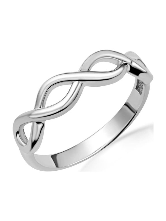 925 Sterling Silver Infinity Band Ring (Size 4)