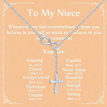 Sterling Silver Infinity Cross Necklace For Women – Adjustable Up To 22", Made In USA