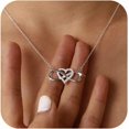 thumbnail image 1 of 925 Sterling Silver Infinity Heart Cross Necklace for Women Mother Daughter 14K Gold Plated Cubic Zirconia Forever Love Heart Pendant Necklace Jewelry Christmas Gifts for Mom Friends, 1 of 12