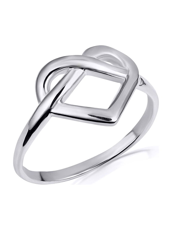 .925 Sterling Silver Infinity Heart Love Knot Ring/Size 9