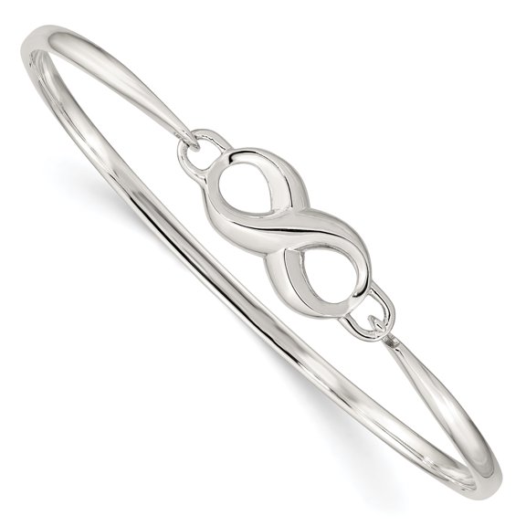 925 Sterling Silver Infinity Hinged Bangle Bracelet