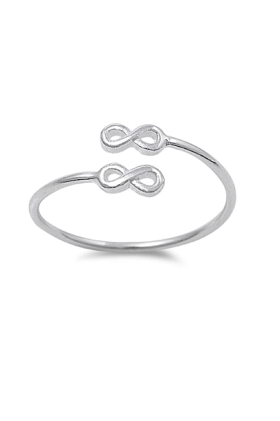 925 Sterling Silver Infinity Staccato Ring Size 10