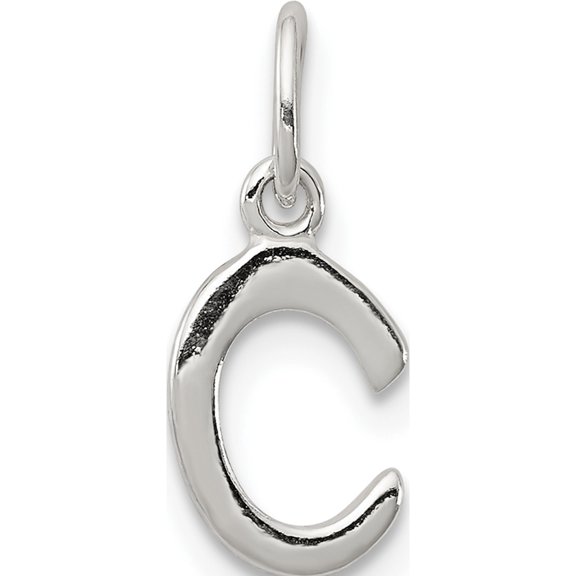 925 Sterling Silver Initial C (7x13mm) Pendant / Charm