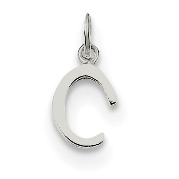 925 Sterling Silver Initial C Shaped Pendant