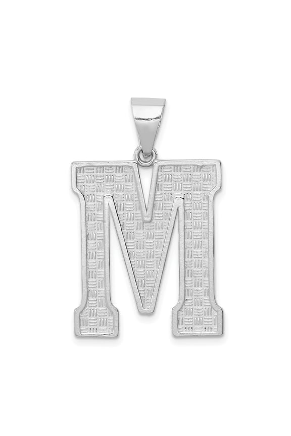 925 Sterling Silver Initial M Charm Pendant