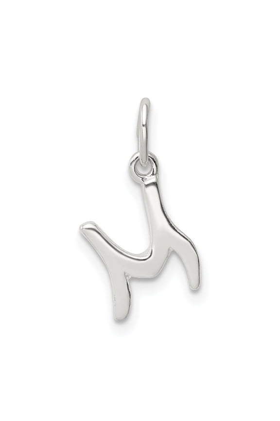 925 Sterling Silver Initial M Shaped Pendant