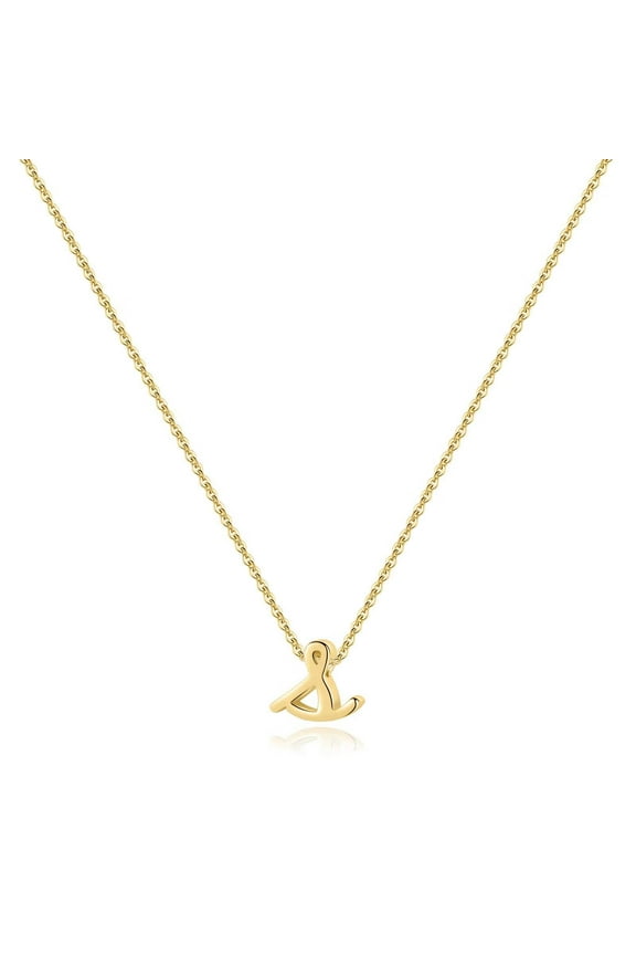 925 Sterling Silver Initial Necklace Dainty Alphabet Cursive Initial Necklace for Women Jewelry Monogram Tiny Necklace for Women