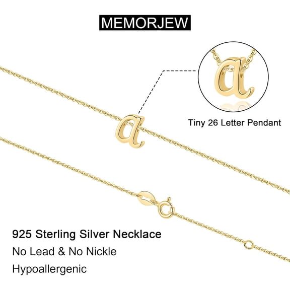 925 Sterling Silver Initial Necklace For Women, Dainty Hypoallergenic Cursive Initial Necklace For Women Jewelry Gifts[o4741]