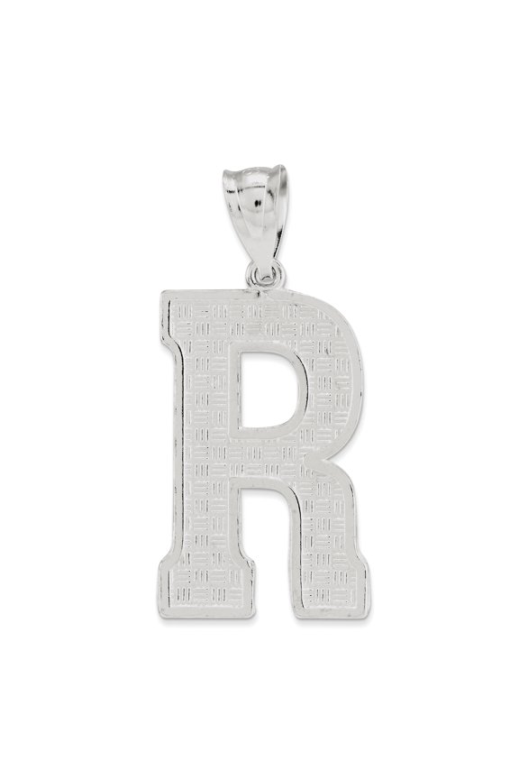 925 Sterling Silver Initial R Charm Pendant