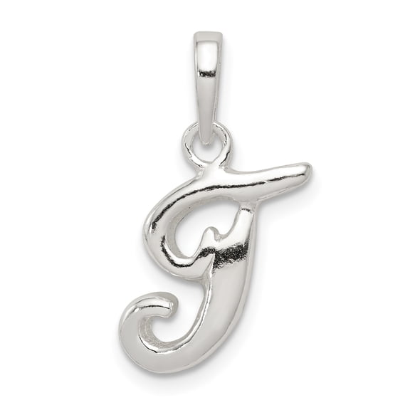 925 Sterling Silver Initial T Shaped Pendant