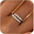 thumbnail image 1 of 925 Sterling Silver Inspirational Jewelry Rings for Women Adjustable Wrap Open Rings Heart Ring Personality Encouragement Gift to Daughter Birthday Christmas Gifts for Couple Men, 1 of 6