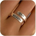 thumbnail image 1 of 925 Sterling Silver Inspirational Jewelry Rings for Women Adjustable Wrap Open Rings Heart Ring Personality Encouragement Gift to Daughter Birthday Christmas Gifts for Couple Men, 1 of 12