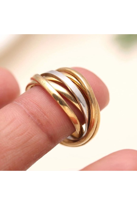 925 Sterling Silver Interlocking Band Minimalist Statement Ring – Stackable, Sleek Design