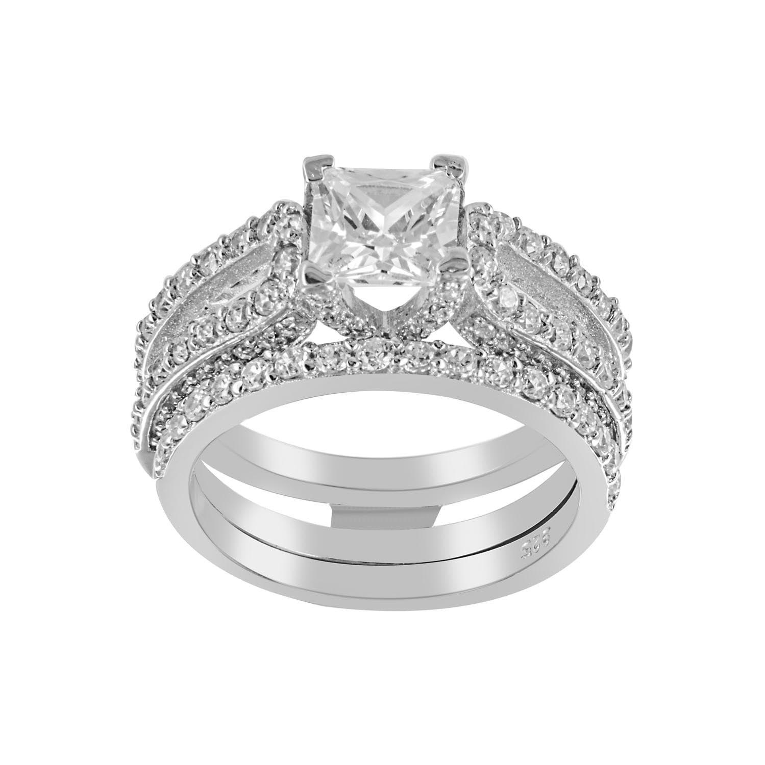 INTERLOCKING Pear Labradorite & Diamond Wedding Ring Set, 14k 18k Soli -  Abhika Jewels