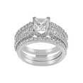 thumbnail image 1 of 925 Sterling Silver Interlocking Engagement Ring for Women Wedding Ring Set Make Great Birthday Gifts, 1 of 4