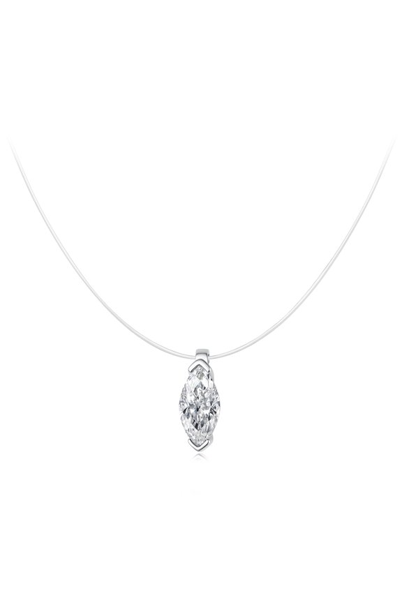 925 Sterling Silver Invisible Chain Necklace for Women