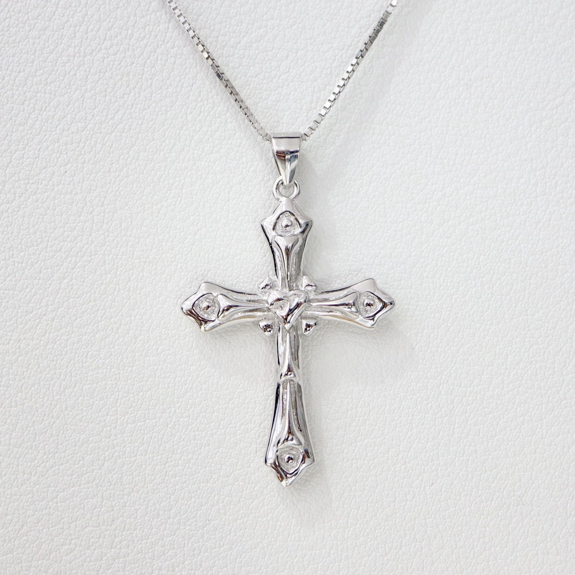 925 Sterling Silver Irish Celtic Cross Pendant Necklace with 18 ...