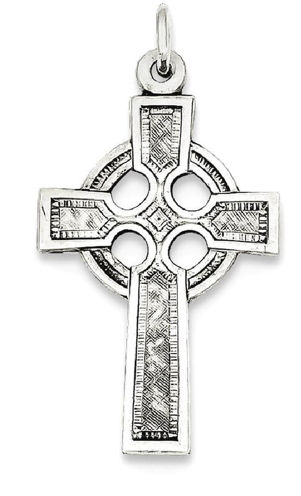 0.925 Sterling Silver Irish Celtic Knot Cross Religious Pendant - View #7