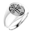 thumbnail image 1 of 925 Sterling Silver Irish Claddagh Celtic Trinity Knot Religious Faith Cross Ring Size 10 Ring for Women, 1 of 2