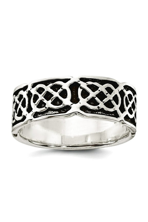 925 Sterling Silver Irish Claddagh Celtic Trinity Knot Ring Size 7 Ring for Women - 4.7 Grams