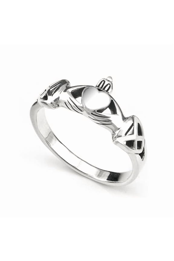 925 Sterling Silver Irish Claddagh Friendship Plain Simplistic Band Love And Celtic Ring, Women Every Day Ring