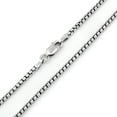 thumbnail image 1 of 925 Sterling Silver Italian 2mm Round Box Chain, FREE Microfiber Cloth, Solid Rolo Link Rhodium Mens Womens Necklace 16" - 30", Giorgio Bergamo, 1 of 7