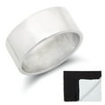 thumbnail image 1 of 925 Sterling Silver Italian Crafted 9mm Wide Smooth Flat Edged Wedding Band, Size 10 + Cleaning Cloth, 1 of 7