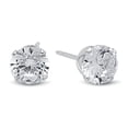 thumbnail image 1 of 925 Sterling Silver Italian Crafted Round Cut 3mm White CZ Stud Earrings, 1 of 7