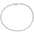 thumbnail image 1 of 925 Sterling Silver Italian Diamond Cut Fancy Rock Chain Bracelet 1.8mm, 1 of 1