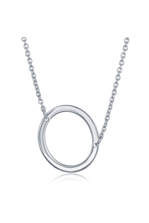 925 Sterling Silver Italian High Polish 20mm Personalized Sideways Block Initials Chain Necklace Gift for Women