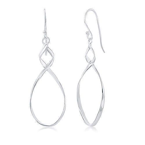 925 Sterling Silver Italian High Polish 36mm Twist Infinity Design Dangling Earrings Jewelry for Women or Teens