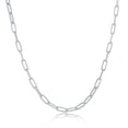 thumbnail image 1 of 925 Sterling Silver Italian Paperclip Chain Necklace 2.8mm 80 Gauge Sterling Silver or 14k Gold Plated Link 9" Anklet Bracelet Chain for Women, 1 of 6
