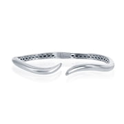 925 Sterling Silver Italian Rhodium Plated/Gold Plated/Rose Gold Plated High Polished Hinged Wave Snake Bangle Bracelet