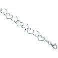 thumbnail image 1 of 925 Sterling Silver Italian Solid Fancy Heart Chain Link Necklace 9.6mm, 1 of 1