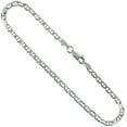 thumbnail image 1 of 925 Sterling Silver Italian Solid Flat Mariner Link Chain Bracelet 2.1mm, 1 of 2