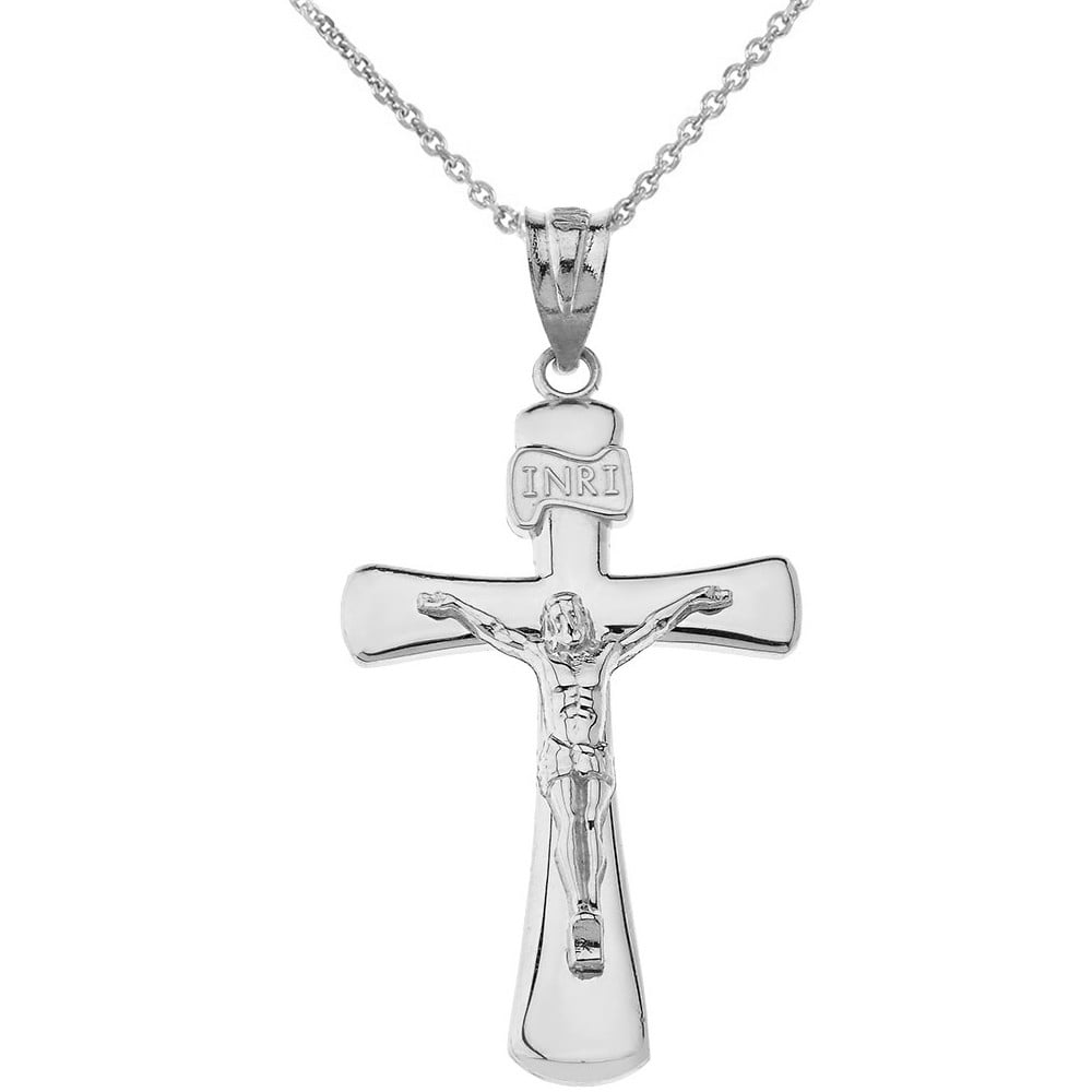 925 Sterling Silver Jesus Christ Holy Cross LG Pendant Necklace ...