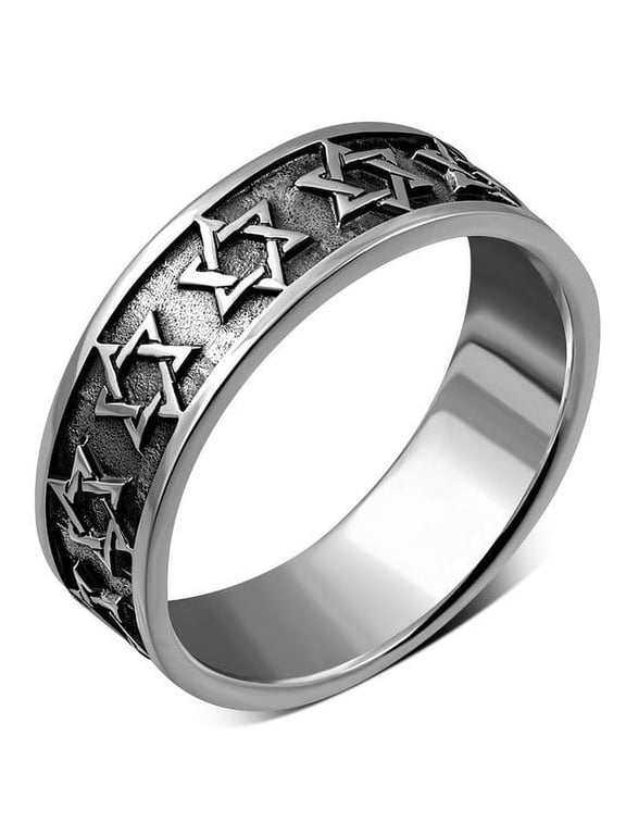 925 Sterling Silver Jewish Judaica Star of David Ring (11)