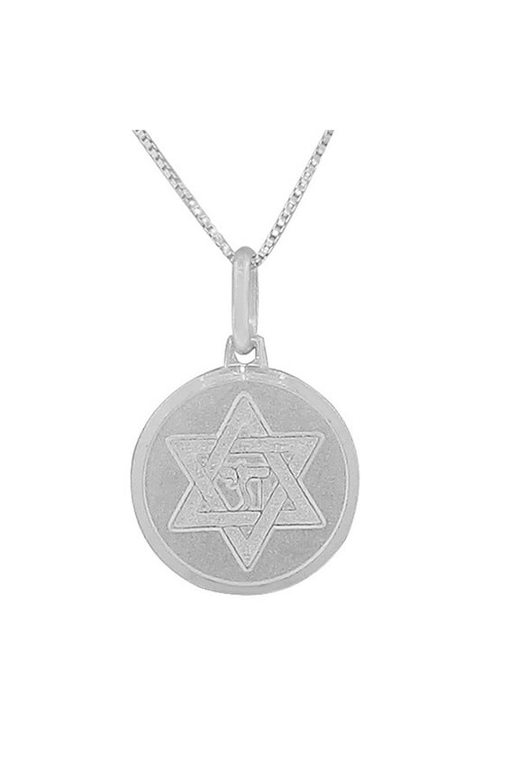 925 Sterling Silver Jewish Star of David Chai Unisex Pendant Necklace with Chain