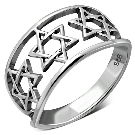 925 Sterling Silver Jewish Star of David Ring - Size 10.5