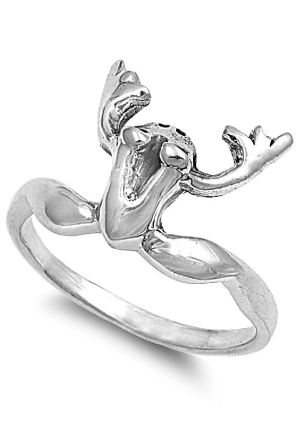 925 Sterling Silver Jolly Frog Ring Size 13