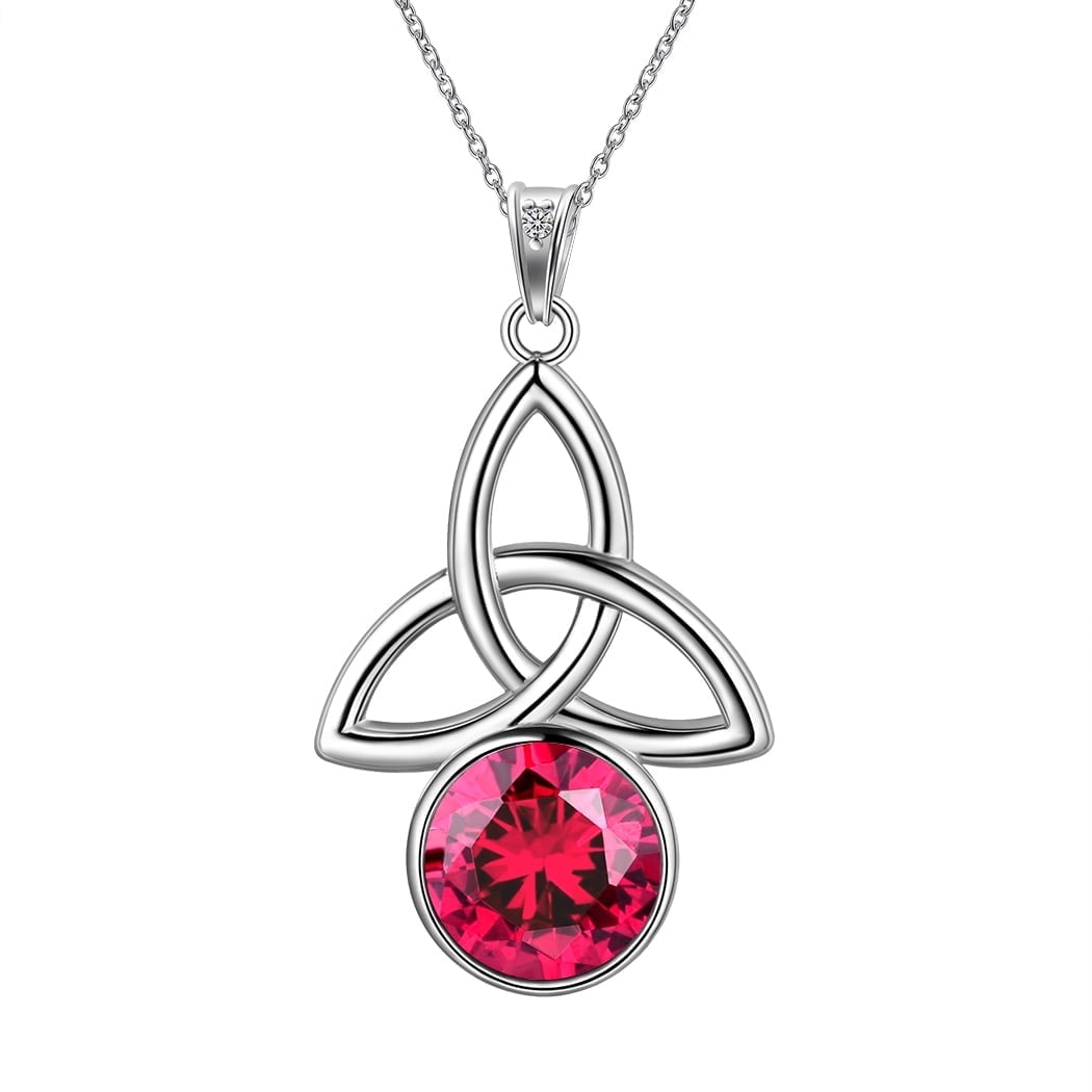 Women's Sterling Silver Trinity Knot Celtic Ring With Personalized CZ Birthstone (Choose Your Month) - View #6