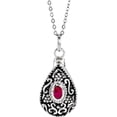 thumbnail image 1 of 925 Sterling Silver July Polished July Tear Shaped Ash Holder Necklace Pendant Necklace for Women, 1 of 2