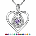 thumbnail image 1 of Dainty 925 Sterling Silver June Birthstone Necklace for Women, Rose Flower Heart Pendant Jewelry, Birthday Gifts for Mom/Wife/Girlfriend, 1 of 6