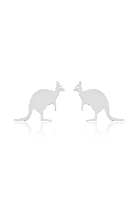925 Sterling Silver Kangaroo Animal Women Studs Earrings Jewelry