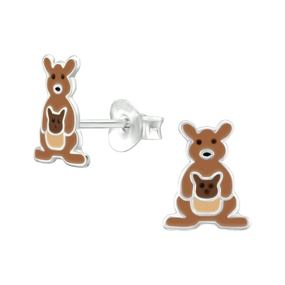 925 Sterling Silver Kangaroo Stud Earrings