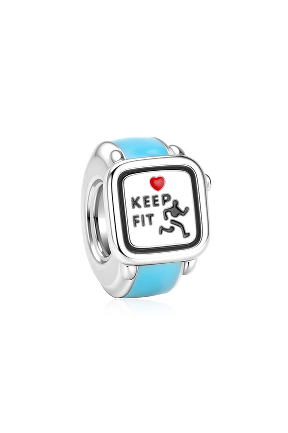 925 Sterling Silver Keep Fit Smart Watch Charm for Bracelets & Bangle Pendant Jewelry