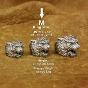 925 Sterling Silver King Tiger Ring Biker Punk Jewelry TA396 Middle Model US Size 12.5