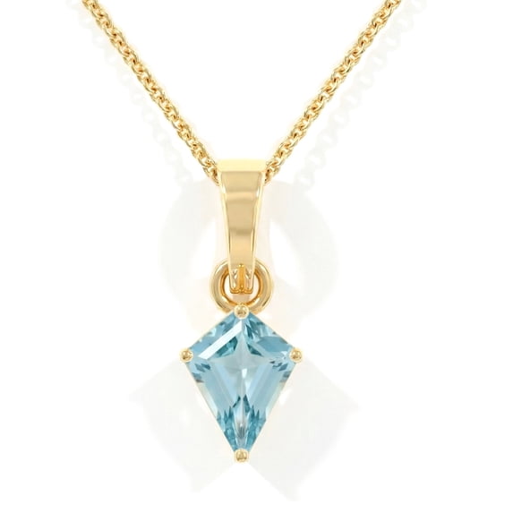 925 Sterling Silver Kite Pendant Necklace for Women in Yellow Gold Plated Size 16+2 IN Chain