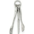 thumbnail image 1 of 925 Sterling Silver Knife, Fork & Spoon (10x28mm) Pendant / Charm, 1 of 2
